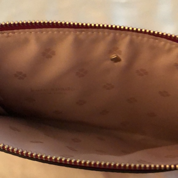Kate Spade Roulette Pebbled Leather Small Saddle Bag Wristlet Anemone Pink NWT - Picture 12 of 12